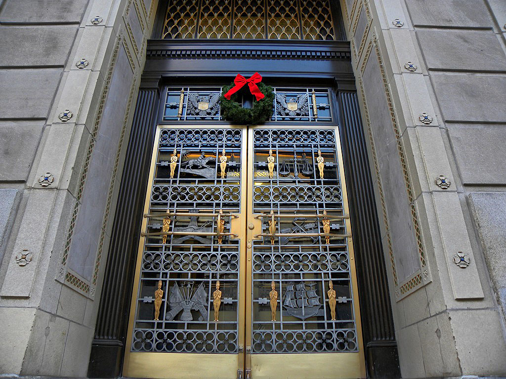 Door of William J. Nealon Federal Building. Vi took this picture.