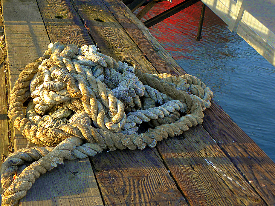 Rope rigging for the Peking. Vi took this photo.