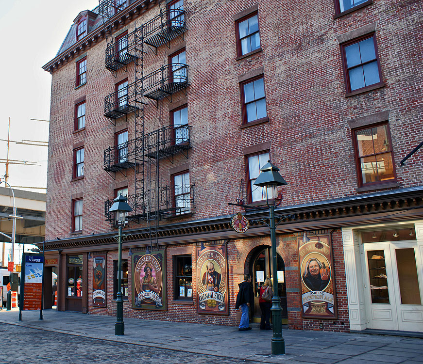 Pub posters on corner of Fulton and South Streets.