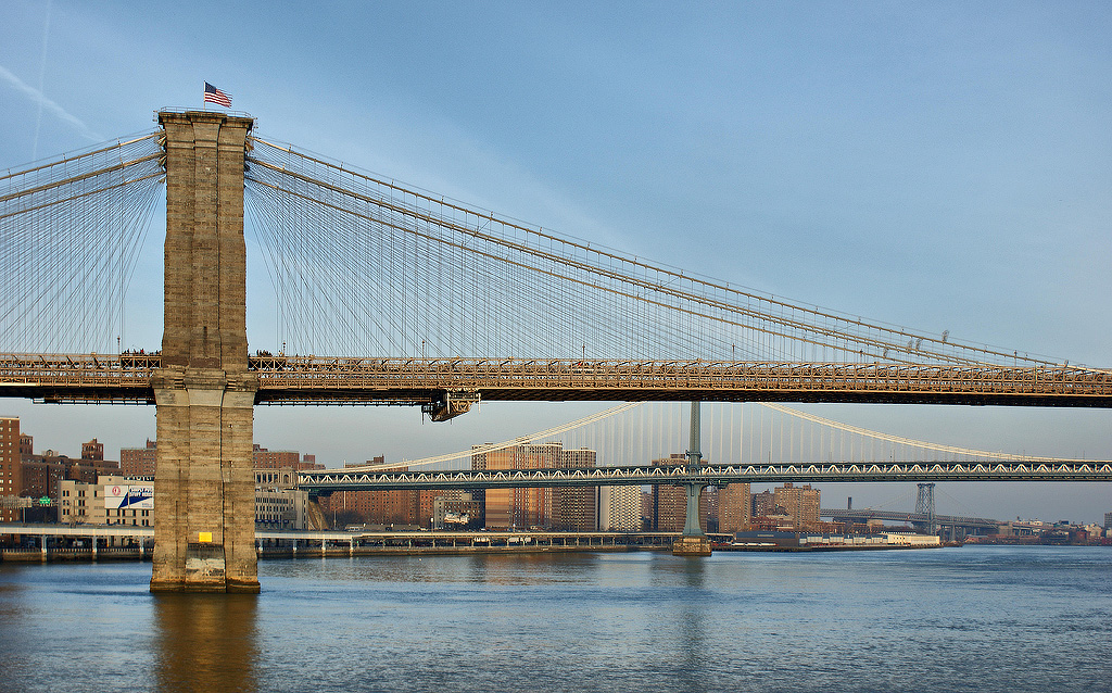 Brooklyn Bridge Manhattan side.

A fellow photography enthusiast (Walter S) at steves-digicams.com says of this photo, 