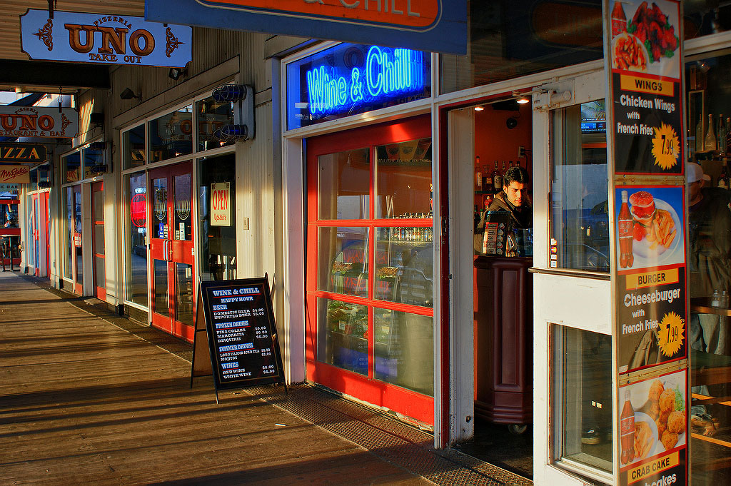 Shops along South Street Seaport.