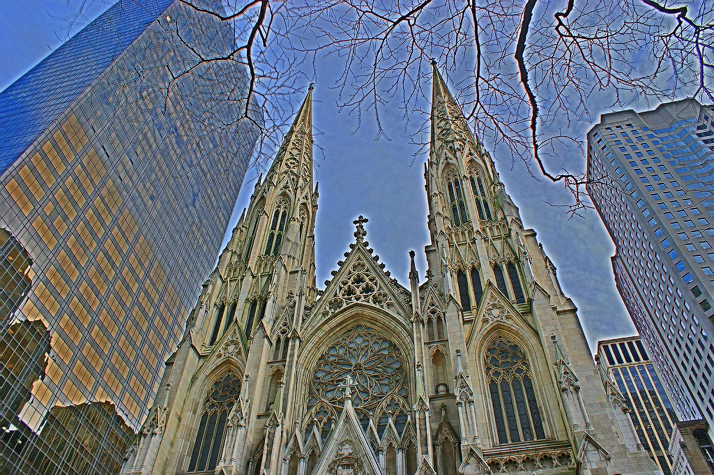 Saint Patrick's Cathedral. Saint Patrick's Cathedral on Fifth Avenue between 50th and 51st Streets was completed in 1878.