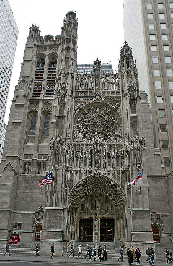 Saint Thomas Church. 
Saint Thomas Episcopal Church on 53rd Saint and 5th Ave. was completed in 1914.