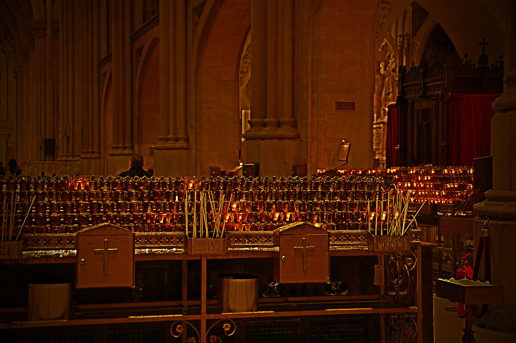 Saint Patrick's Cathedral. Candle offering.
