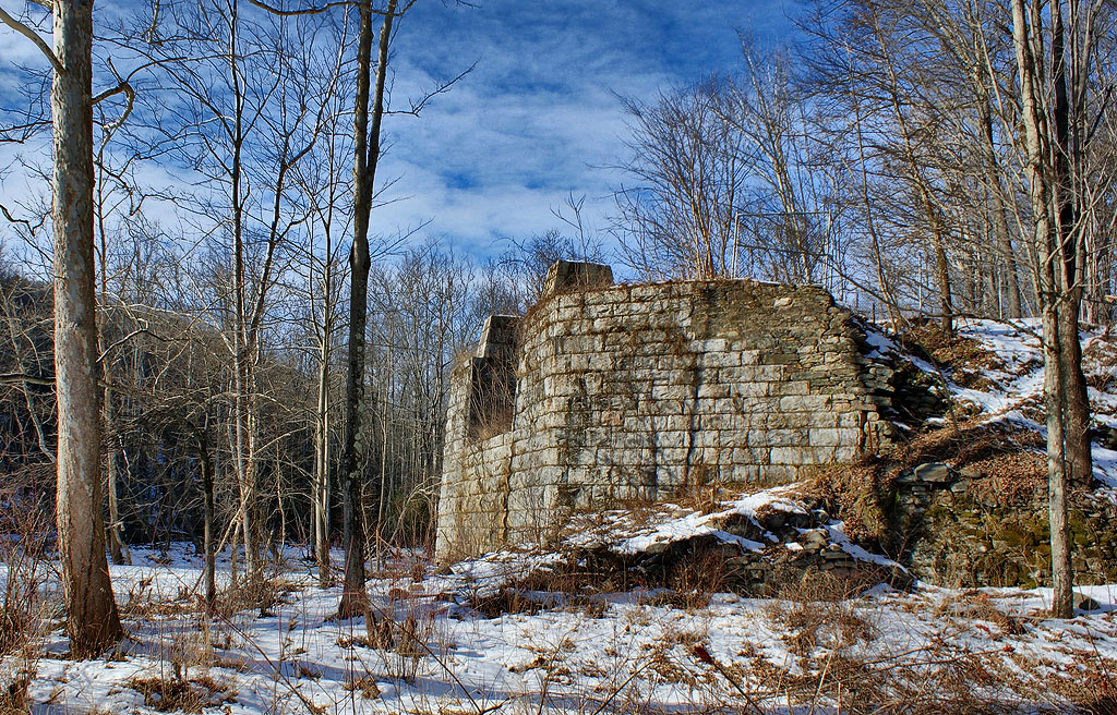 Aqueduct abutment on our side (southeast) of the river.